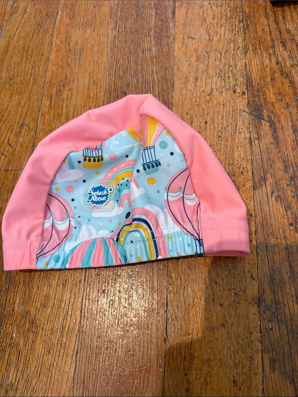 Splash About Kids Pink Rainbow & Hot Air Balloon Swim Hat